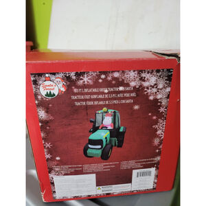 Inflatable Christmas Yard Decor Santa Tractor Airblown Holiday Lighted Green